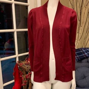 Women's Burgundy Cardigan Sweater Medium